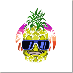 Pineapple Beach Vintage Design Posters and Art